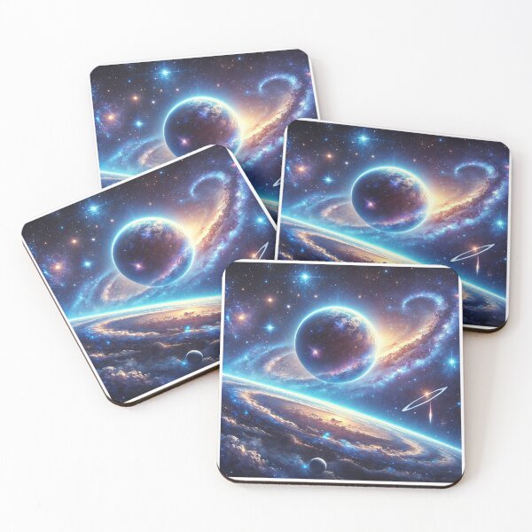 Item preview, Celestial Horizon – Glowing Galaxy and Planetary System Space Art designed and sold by AlphaPODMonkey.
