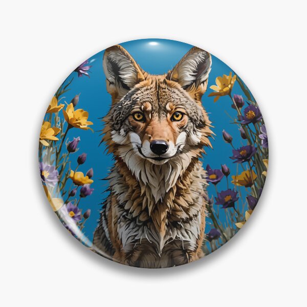 Item preview, A Coyote Surrounded By Spring Meadow Wildflowers designed and sold by taiche.