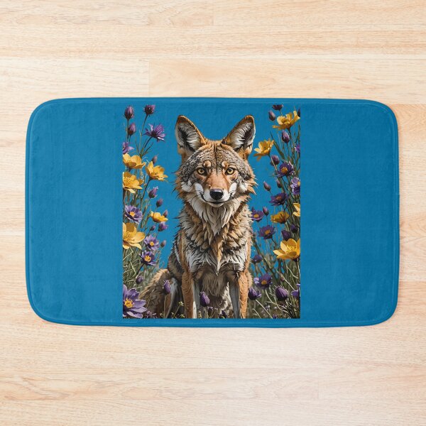 Item preview, A Coyote Surrounded By Spring Meadow Wildflowers designed and sold by taiche.