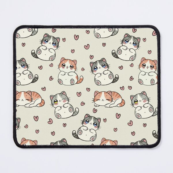 Item preview, Cute Kawaii Chonky Kitties and Miniature Hearts Illustration designed and sold by SpiritedArtwork.