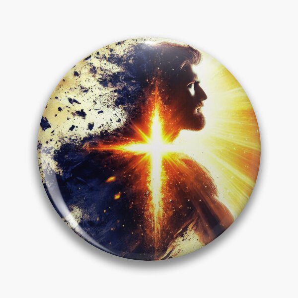 Item preview, Faith-Fueled Strength " Break Through" – Glowing Cross Christian Warrior Art designed and sold by AlphaPODMonkey.