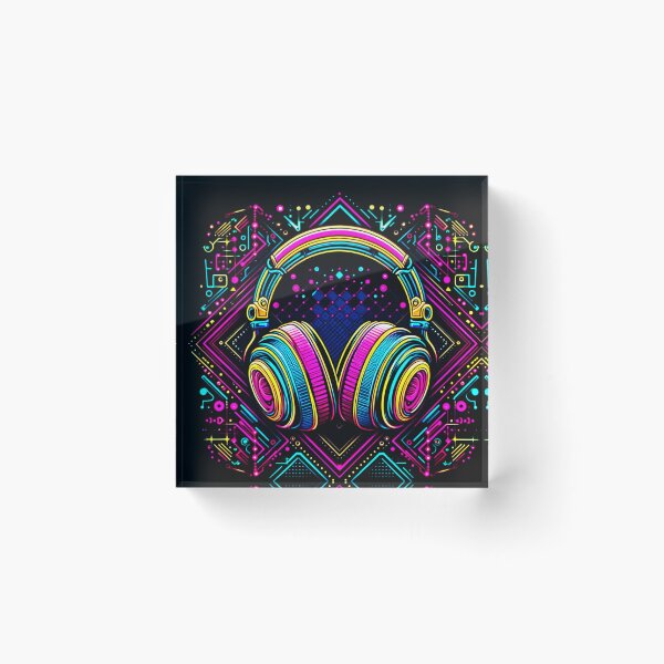 Item preview, Pop Art Style Neon Headphone Design designed and sold by Dogandesighn.