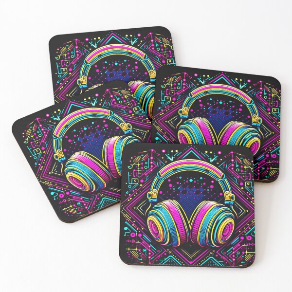 Item preview, Pop Art Style Neon Headphone Design designed and sold by Dogandesighn.