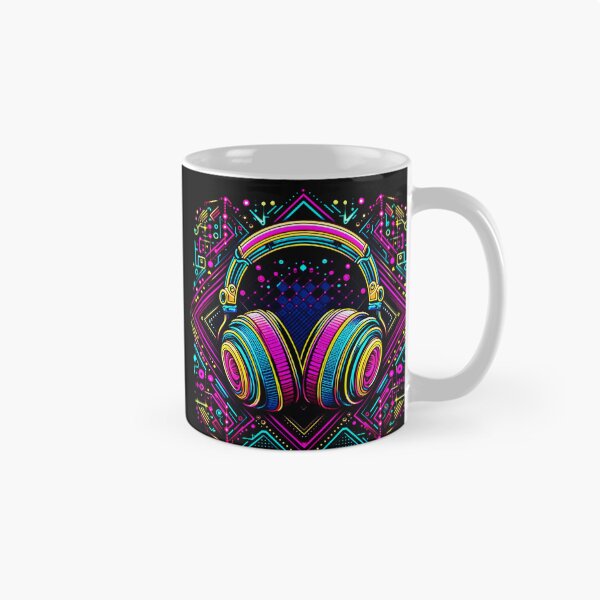 Item preview, Pop Art Style Neon Headphone Design designed and sold by Dogandesighn.