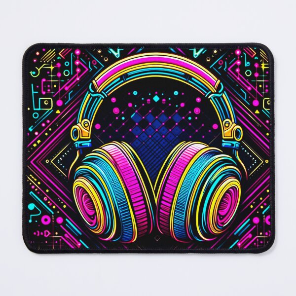 Item preview, Pop Art Style Neon Headphone Design designed and sold by Dogandesighn.