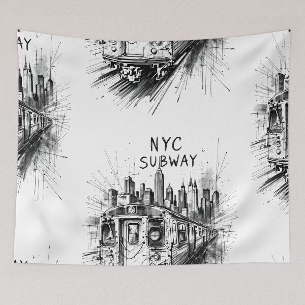 Item preview, New York Subway NYC Subway Train - Hand Drawing designed and sold by MayaDelaye.