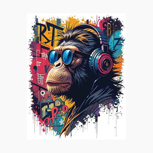 Item preview, Monkey Headphones  designed and sold by DigitalArtTK.