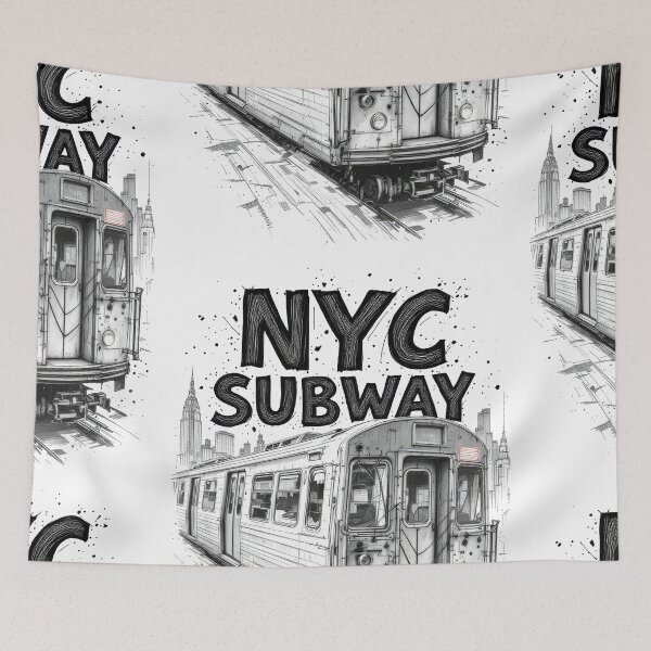 Item preview, New York Subway NYC Subway Train - Hand Drawing designed and sold by MayaDelaye.