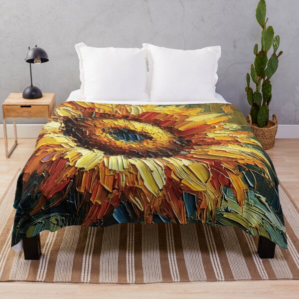 Item preview, impasto sunflower painting designed and sold by Random Designs.