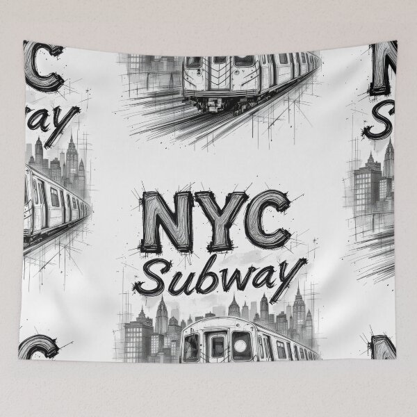 Item preview, New York Subway NYC Subway Train - Hand Drawing designed and sold by MayaDelaye.
