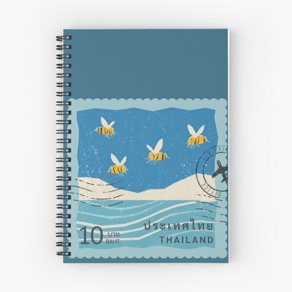 Item preview, Thai Bee Stamp – Beach Scene 10 Baht Retro Postage Art designed and sold by Beemyguest.