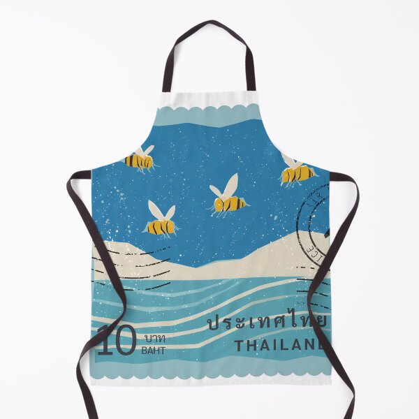 Item preview, Thai Bee Stamp – Beach Scene 10 Baht Retro Postage Art designed and sold by Beemyguest.