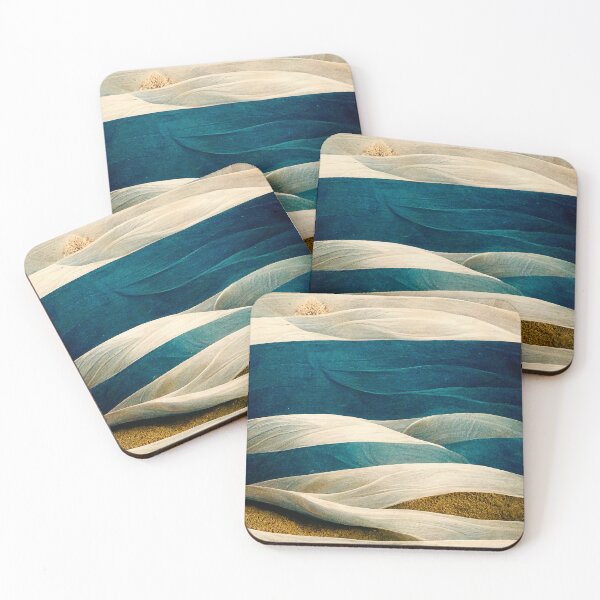 Item preview, Oceanic play of colors – coastal relief in blue & sand designed and sold by sabantha.