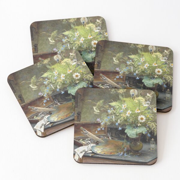 Item preview, Bertha Wegmann. Interior with a vase and painting supplies designed and sold by likiska.