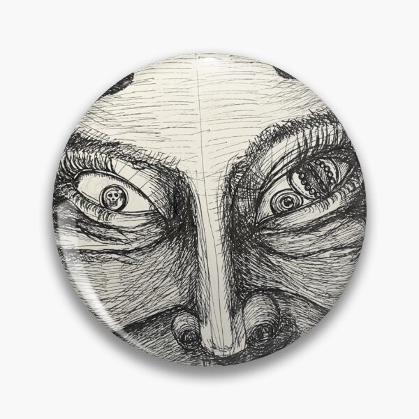 Item preview, L’Homme Sans Âme- Man without A Soul Pen and ink hand drawn Art of a man with Skull in his eyes and a fake smile designed and sold by The Art of Ella Lim.