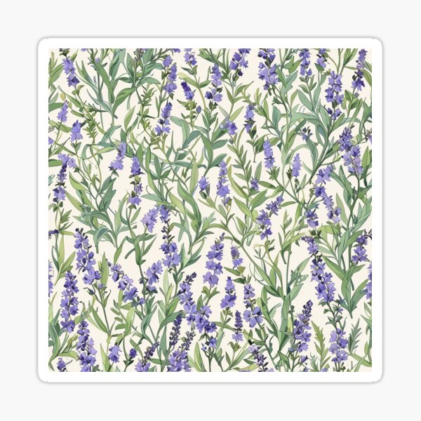 Item preview, Seamless Pattern of Lavender Flowers, Green Leaves designed and sold by CoolPixels.