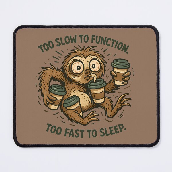 Item preview, Hyperactive sloth with coffee – Too tired to live, too awake to sleep designed and sold by meshhead.