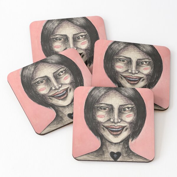 Item preview, "Issa" - Pen and Ink Drawing of A Warm Woman with Dimples and a Captivating Smile  designed and sold by The Art of Ella Lim.