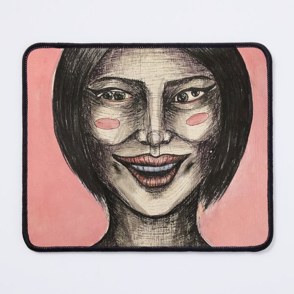 Item preview, "Issa" - Pen and Ink Drawing of A Warm Woman with Dimples and a Captivating Smile designed and sold by The Art of Ella Lim.