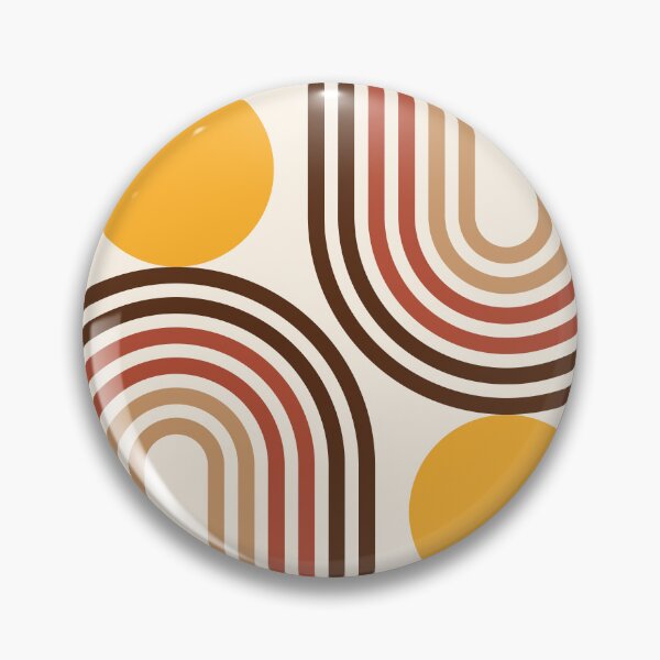 Item preview, Mid Century Modern Geometric 454 in contemporary pastel brown gold (Rainbow and Sun Abstraction) designed and sold by nineFlorals.