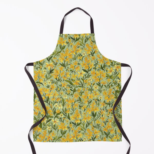 Item preview, Yellow Floral Pattern with Green Leaves designed and sold by CoolPixels.