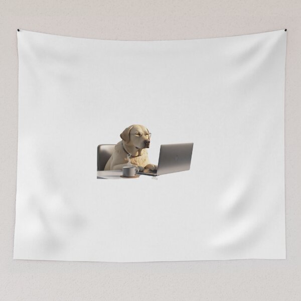 Item preview, Labrador Office – Teleworking with Coffee and Paws designed and sold by StormArte.