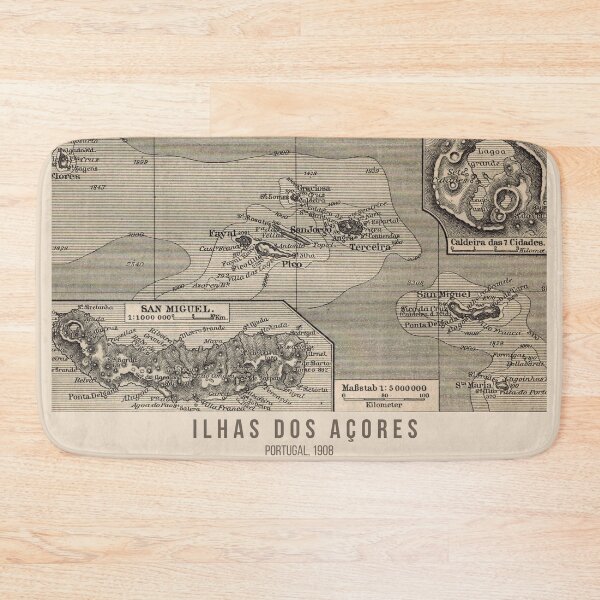 Item preview, Azores around 1908: Travel poster, based on original island map, São Miguel, Portugal, born in the Azores, roots in the Azores designed and sold by RetroTraveller.
