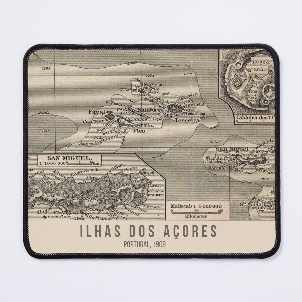 Item preview, Azores around 1908: Travel poster, based on original island map, São Miguel, Portugal, born in the Azores, roots in the Azores designed and sold by RetroTraveller.