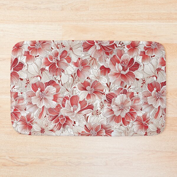Item preview, Winky Double Red White Flower Pattern designed and sold by CoolPixels.