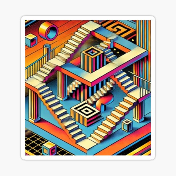 Vista previa del artículo con la obra «Geometría Imposible: Un Renacimiento Retro», diseñado y vendido por annenambiro.