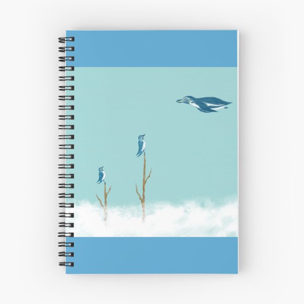 Item preview, A flying penguin and swallows over the cloud designed and sold by greenPQBstudio.