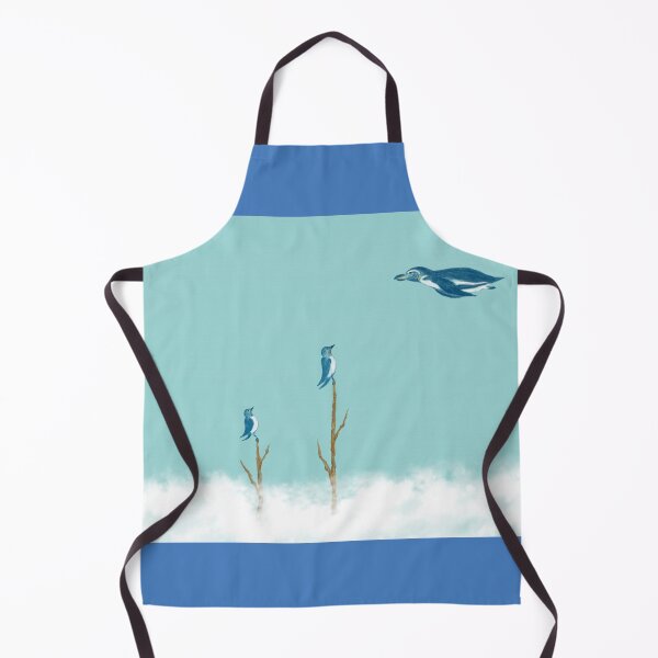 Item preview, A flying penguin and swallows over the cloud designed and sold by greenPQBstudio.