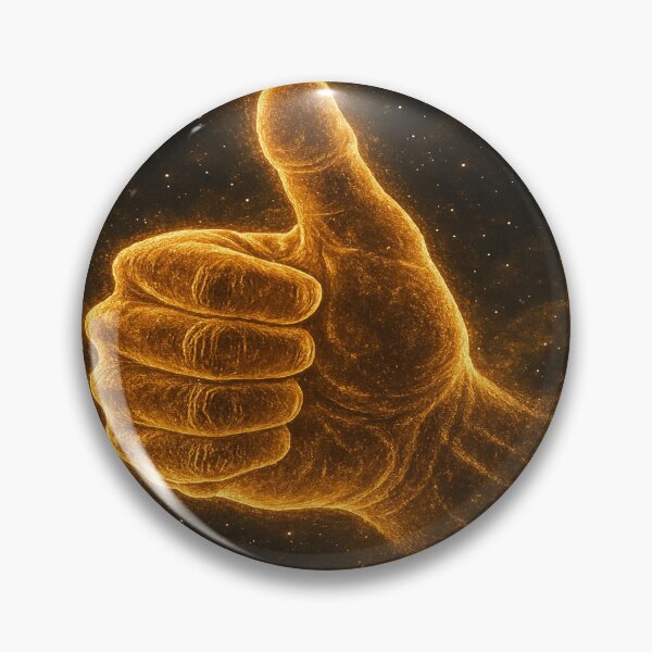 Artikelvorschau, Goldener kosmischer Daumen hoch entworfen und verkauft von TheFreshPirate.