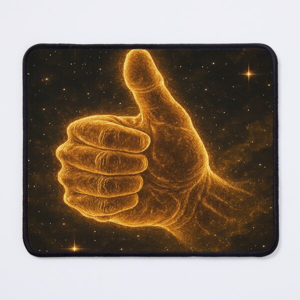 Item preview, Golden cosmic thumbs up designed and sold by TheFreshPirate.