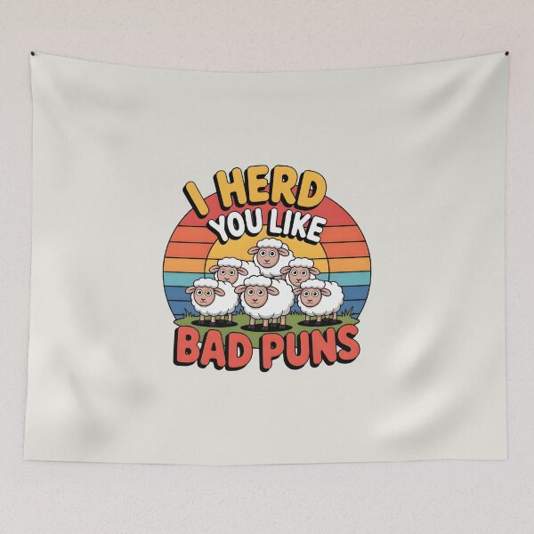 Item preview, I Herd You Like Bad Puns – Funny Sheep Pun Design designed and sold by Jollys-ArtShop.