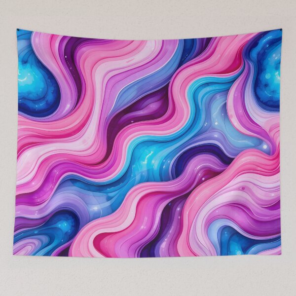 Item preview, Soft and Bold, Cotton Candy Waves with a Cosmic Touch, Abstract Colorful Waves, Abstract Texture Flowing Patterns designed and sold by Kintsugi99.