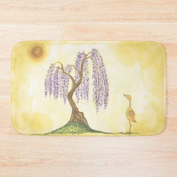 Item preview, A wisteria tree and an adorable orange bird designed and sold by greenPQBstudio.