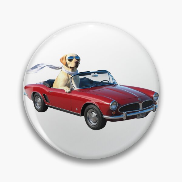 Item preview, Labrador at the Wheel – Classic Style in a Red Car designed and sold by StormArte.