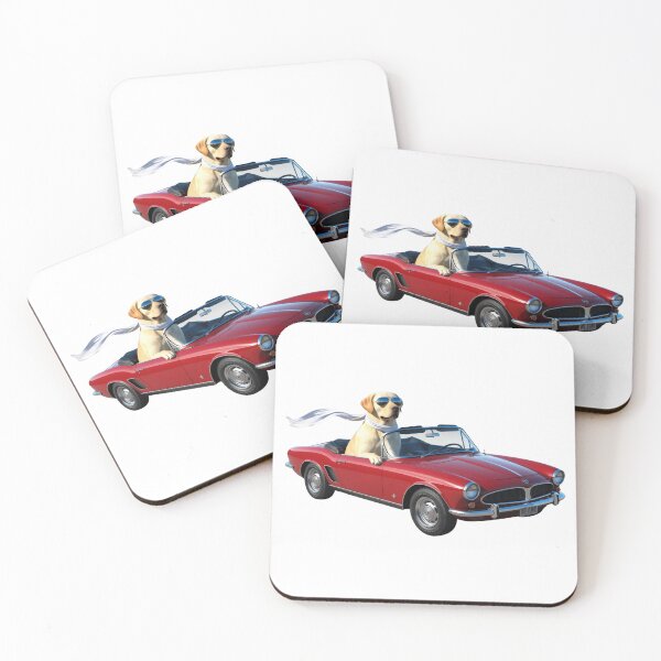 Item preview, Labrador at the Wheel – Classic Style in a Red Car designed and sold by StormArte.