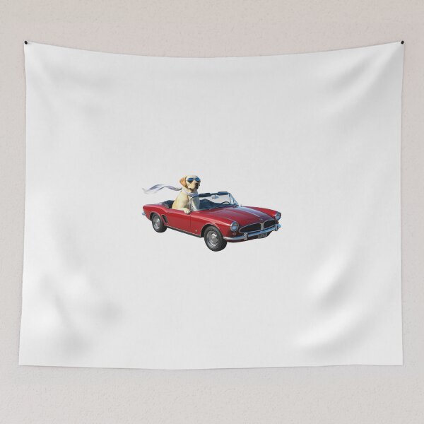 Item preview, Labrador at the Wheel – Classic Style in a Red Car designed and sold by StormArte.