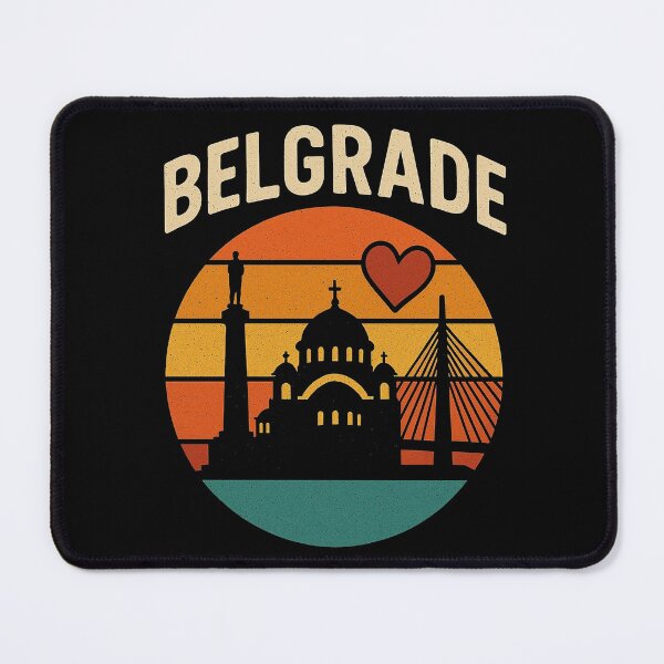 Item preview, Belgrade Skyline Retro Vintage Design – Serbia Souvenir Art designed and sold by pantapita.