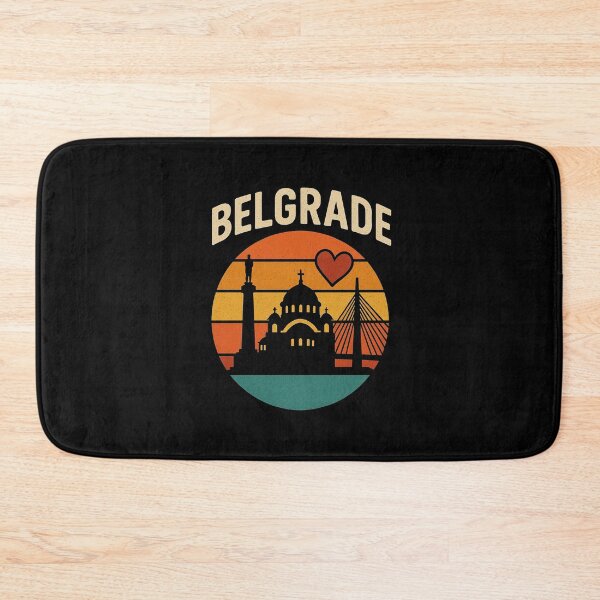 Item preview, Belgrade Skyline Retro Vintage Design – Serbia Souvenir Art designed and sold by pantapita.