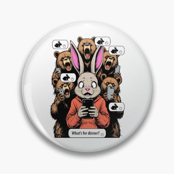 Item preview, Group Chat Funny Rabbit Dinner Hungry Bears Mobile Phone designed and sold by GrandeDuc.