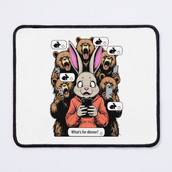 Item preview, Group Chat Funny Rabbit Dinner Hungry Bears Mobile Phone designed and sold by GrandeDuc.