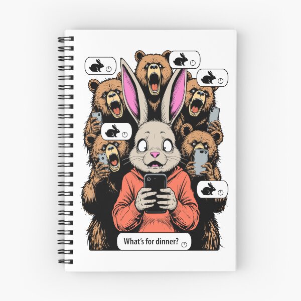 Item preview, Group Chat Funny Rabbit Dinner Hungry Bears Mobile Phone designed and sold by GrandeDuc.