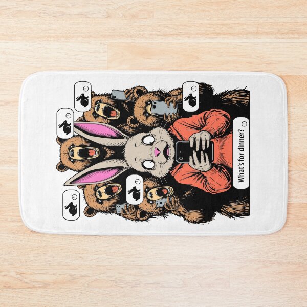 Item preview, Group Chat Funny Rabbit Dinner Hungry Bears Mobile Phone designed and sold by GrandeDuc.