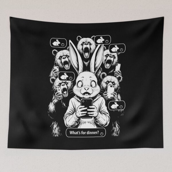 Item preview, Group Chat Funny Rabbit Dinner Hungry Bears Mobile Phone designed and sold by GrandeDuc.