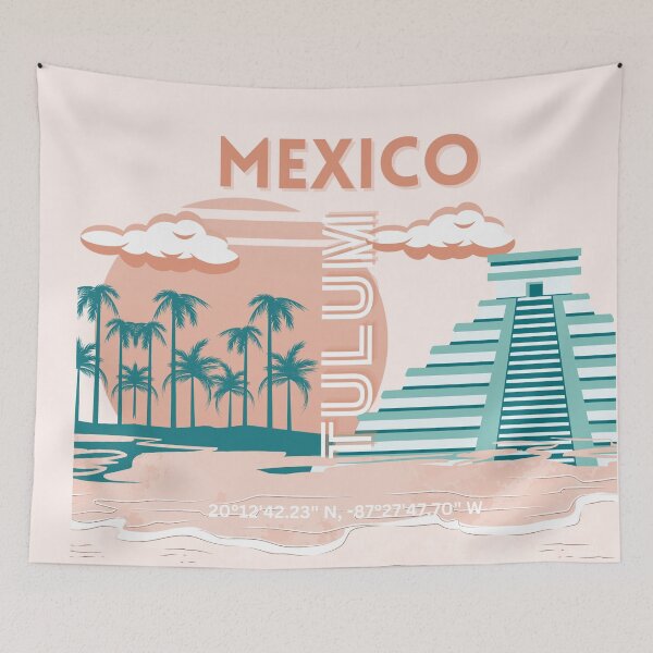 Item preview, Tulum, Mexico, Travel Art, Retro designed and sold by Magic Love Art Print.