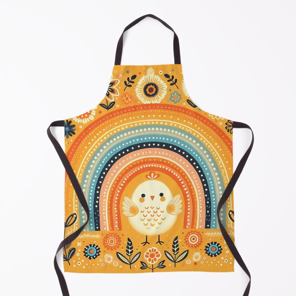 Item preview, Scandinavian Folk Art Cute Yellow Easter Chick – Warm Colours, Joyful, Easter Symbolism by heidiannemorris designed and sold by FOLK ART FUSION.