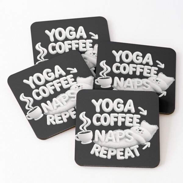 Item preview, Yoga Coffee Naps Repeat - Cozy and Relaxing Lifestyle Art designed and sold by latelierdechris.